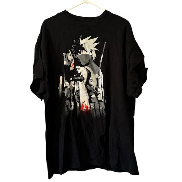 Naruto Shippuden Shirt Mens 2X Black Anime Cartoon Ninja Samurai Ripple Junction - Picture 1 of 7